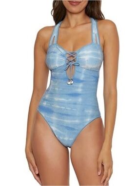 BECCA Washed Away Corset One Piece Swimsuit